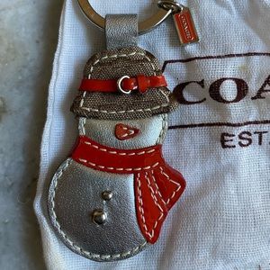Coach leather Snowman Keychain